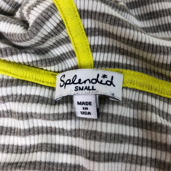 Women Splendid hooded scoop neck striped top, S - Picture 4 of 8